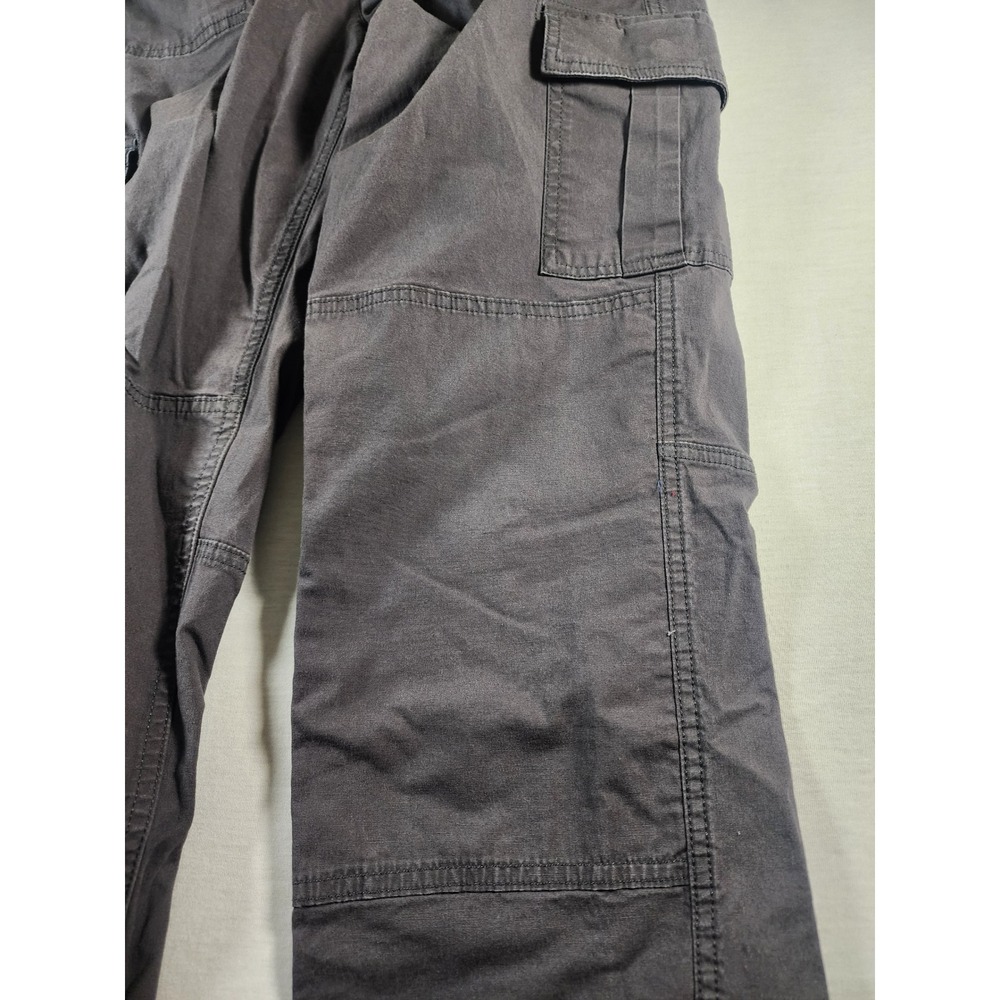 LL Bean Double Knee Favorite Fit Cargo Stretch Pants Womens 12 Gray Straight Leg - Picture 8 of 10